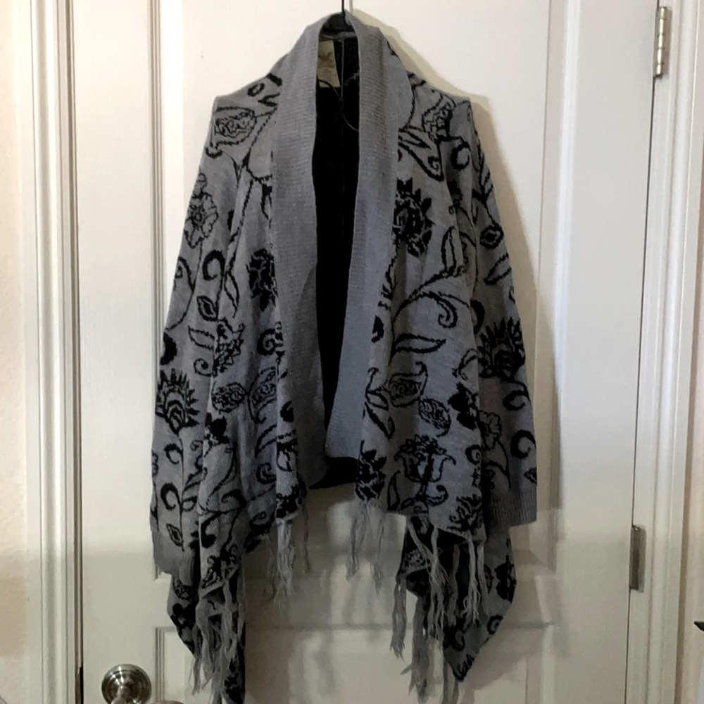 Grey floral sweater